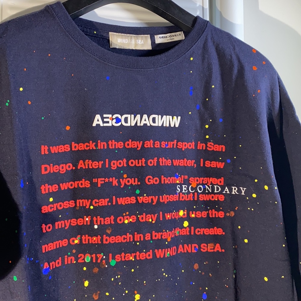 WindAndSea, Paint Splatter T-shirt, Large